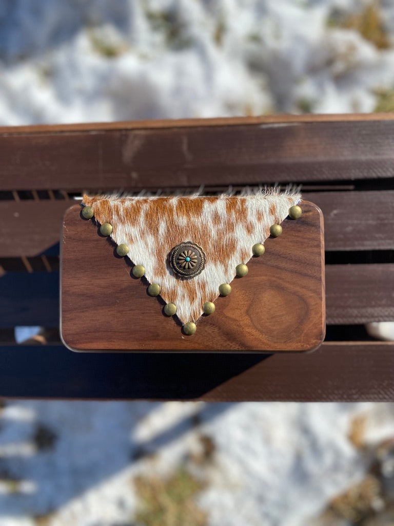 Walnut Speckled Cowhide Jewelry Box - Medium